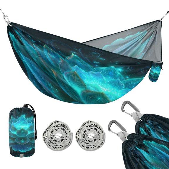 Hanging Hammock Portable Travel Camping For Outdooor Beach Camping Hiking Fluorescent Cyan