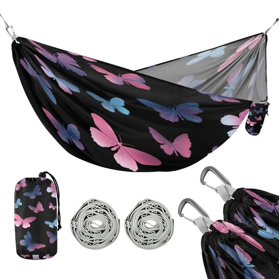 Hanging Hammock Portable Travel Camping For Outdooor Beach Camping Hiking Gradient Butterfly