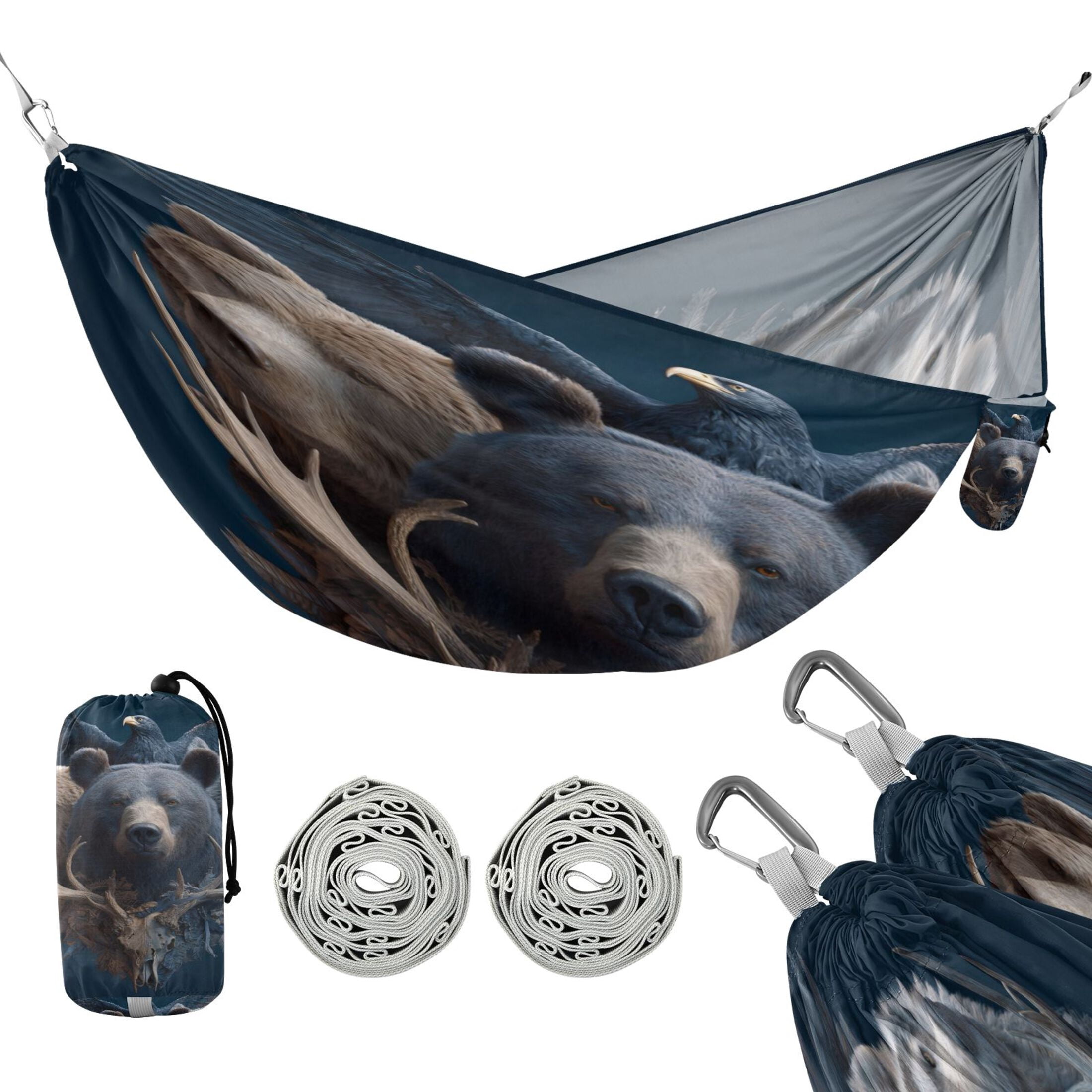Hanging Hammock Portable Travel Camping For Outdooor Beach Camping Hiking Heads Of Various Animals