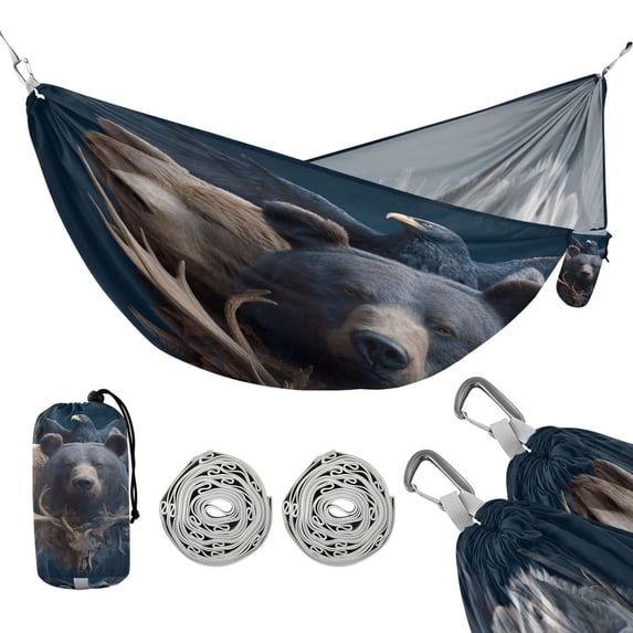 Hanging Hammock Portable Travel Camping For Outdooor Beach Camping Hiking Heads Of Various Animals