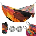 thumbnail image 1 of Hanging Hammock Portable Travel Camping For Outdooor Beach Camping Hiking Holding Roses, 1 of 8