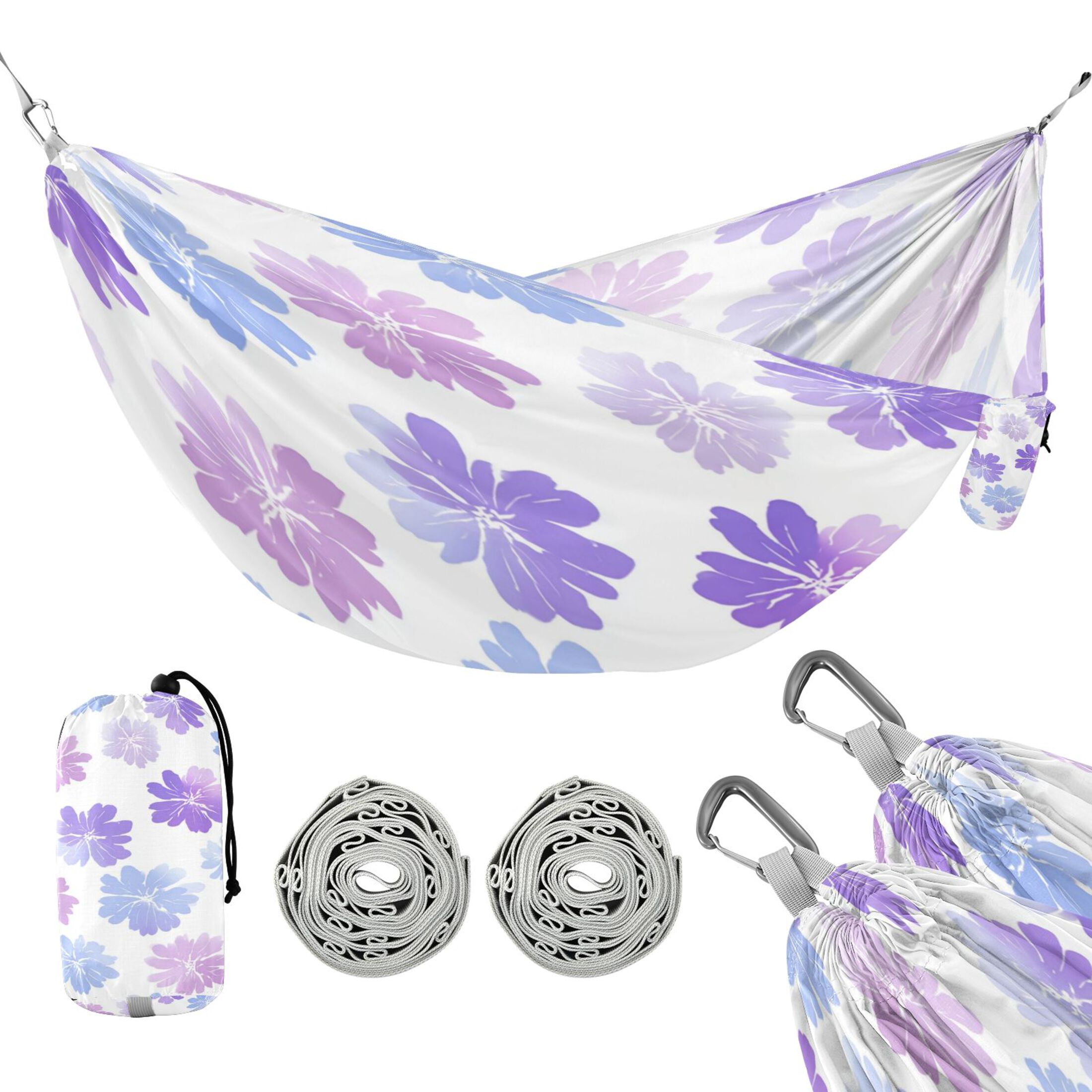 Hanging Hammock Portable Travel Camping For Outdooor Beach Camping Hiking Lavender-colored Flowers