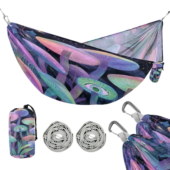 Hanging Hammock Portable Travel Camping For Outdooor Beach Camping Hiking Mushrooms with Eyes