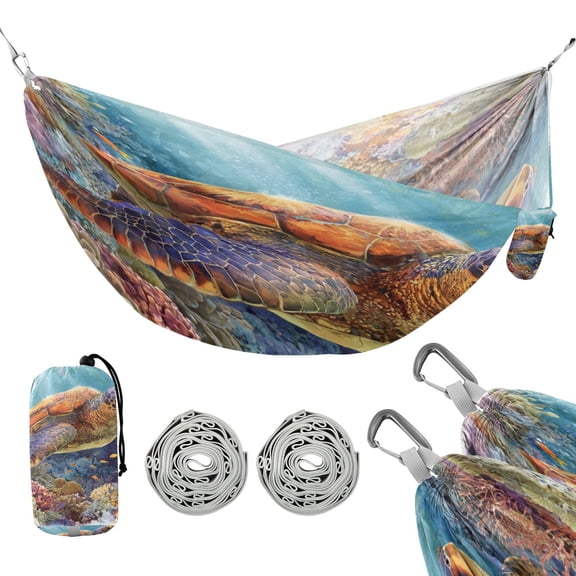 Hanging Hammock Portable Travel Camping For Outdooor Beach Camping Hiking Turtles Swim in The Ocean