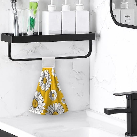 Hanging Hand Towel for Kitchen Bar and Bathroom – Soft Absorbent Quick Dry Printed Hanging Kitchen Towel, Reusable Decorative Dish Cloth Wipe, 1-Pack