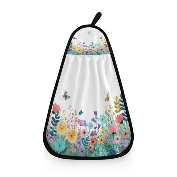 Hanging Hand Towels For Kitchen Bathroom Home Decor Lightweight Colorful Flowers and Butterflies