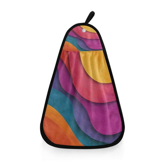 Hanging Hand Towels For Kitchen Bathroom Home Decor Lightweight Colorful Retro Background