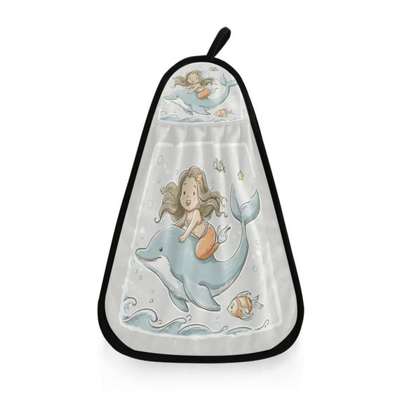 Hanging Hand Towels For Kitchen Bathroom Home Decor Lightweight Mermaid and Dolphin