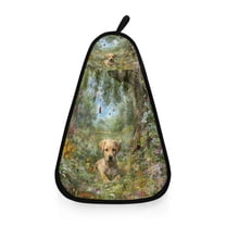 Hanging Hand Towels For Kitchen Bathroom Home Decor Lightweight The Puppy in The Floral Garden