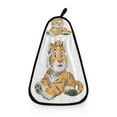 thumbnail image 1 of Hanging Hand Towels For Kitchen Bathroom Home Decor Lightweight Tiger Cub Seamless Illustration, 1 of 6