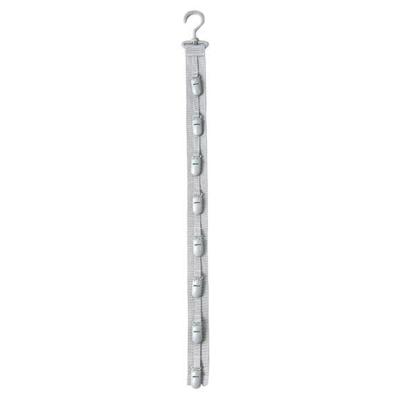 Hanging Hat Organizer for Closet, Hat Rack with 8 Clips for Baseball Caps, Vertical Cap Holder, Space Saving Storage Hanger for Door & Wall, Men & Women Gray