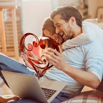 Hanging Hearts Decorations, Valentines Day Wreath for Front Door, Metal Valentine Wall Decorations, Valentine's Day Wreath Window Wreaths