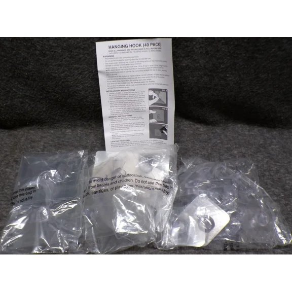 Hanging Hooks 40 Packs 4 Jumbo, 18 Large & 18 Small Hooks