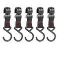 thumbnail image 1 of Hanging Hooks Heavy Duty, Heavy Duty Hooks, 3 in Black Metal, Outdoor Camping, Rack attachment, Gear Hanging, Red Stitch detail, 5 Pc, 1 of 5