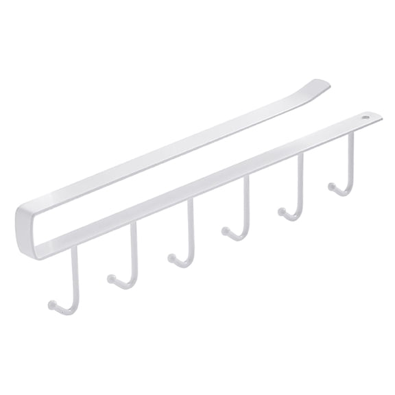 Hanging Hooks Rack Under Cupboard Cabinet Cup Holder, Binkne 6 Hooks Drilling Free Coffee Mug Holder Kitchen Utensil Storage Organizer Hook Rack