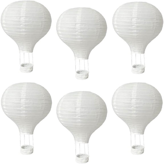 Hanging Hot Air Balloon Paper Lanterns Decorations, Decorative White Ball Lamps Set for Wedding Decor, Party Home Decorations (White)