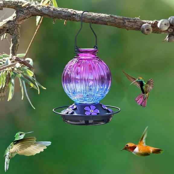 Hanging Hummingbird Feeder Leakproof Outdoor 5 Ports And Perch Garden Decor