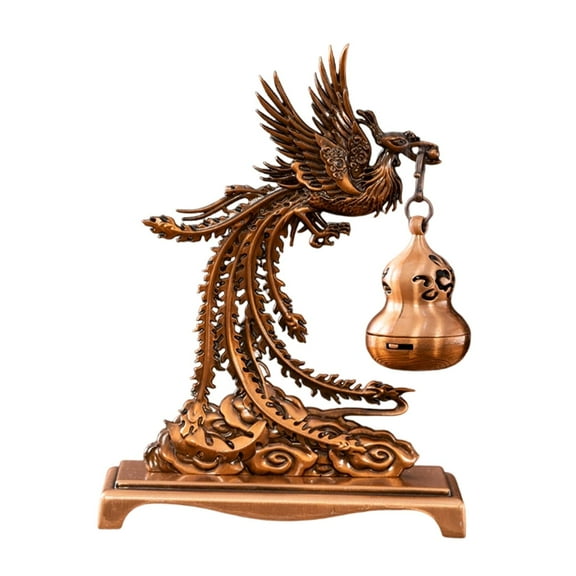 Hanging Incense Burner Tabletop Sculpture Phoenix Statue Alloy Construction for Living Room Tea Room Decor