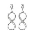 thumbnail image 1 of Hanging Infinity Earrings With CZ, 925 Sterling Silver Jewelry, 1 of 2