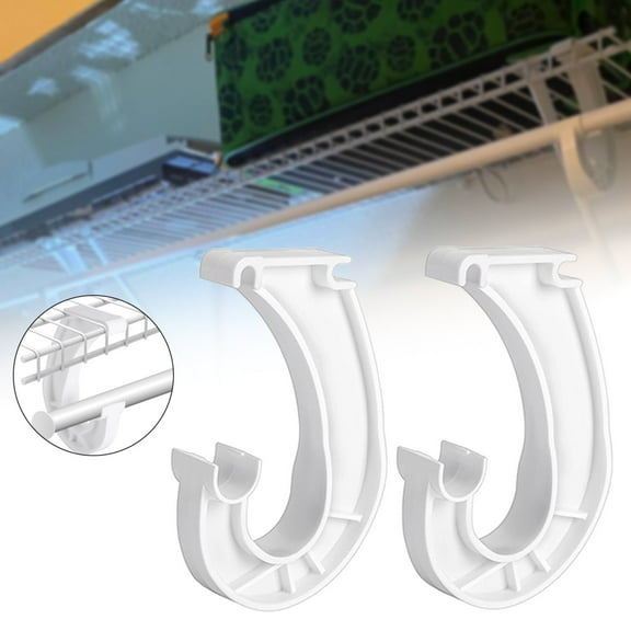 Hanging J-Shaped Wardrobe Pole Bracket White 2Pc Hanging Hooks, 2X Suspended J-Shaped Wardrobe Pole Bracket Hooks, Multi-color
