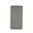 thumbnail image 1 of Hanging Jewelry Organizer, Double-Sided 80-Compartment Storage Roll with Metal Hanger for Necklaces Earrings Rings, Gray Wall Or Door Mounted Jewelry Rack, 1 of 5