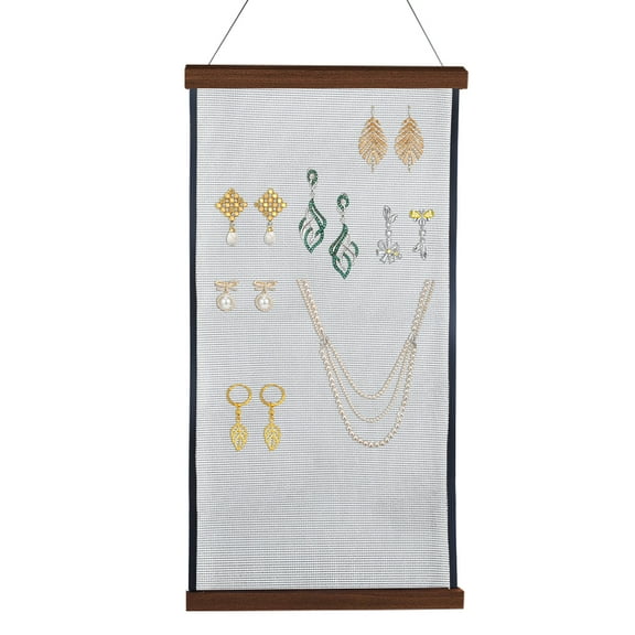 Hanging Jewelry Organizer, Earrings and Necklaces Holder Rack Stand Organizer Wall-mounted Jewelry Display Hanging for Women