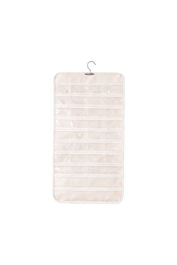 Hanging Jewelry Organizer Roll 80 Grids Double-Sided with Hook - Foldable Jewelry Storage Bag for Earrings Necklaces Bracelets, Anti-Tangle Hanging Design for Home Closet