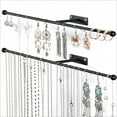 thumbnail image 1 of Hanging Jewelry Organizer Wall Mounted:Necklace Hanger for Jewelry, for Earring, Bracelet, Rings, Black 2pcs, Screws Included, 1 of 7