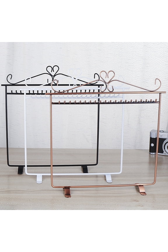 Earring Holder Jewelry Organizer Necklace Hanger Wall Stand Rack Black Classic Display Vintage Heart Jewelry Hanger Necklace Earring Metal Rack Display Stand Holder