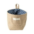 thumbnail image 1 of Hanging Jute Storage Baskets, 5.1X4.5inch Wall Mounted Linen Fabric Organizer Bags with Hooks, Reusable Lightweight Breathable Wall Storage Pockets, Multi-Purpose Home Organization Baskets, 1 of 4