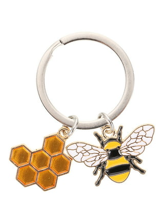 1pc Stainless Steel Flying Bee Keychain Charms 18K Gold Plated Honey Bee  Gifts for Women Girls Bag Car Key Rings