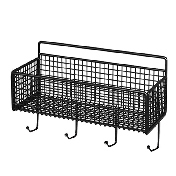 Hanging Kitchen Baskets For Storage Adhesive Sturdy Small Wire Storage Baskets with Kitchen Food Pantry Bathroom Shelf Storage No Drilling Wall Mounted