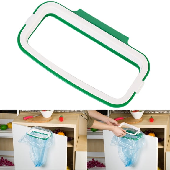 Hanging Kitchen Cabinet Door Bag Rack, Garbage Bag Holder and Storage, Space Saving Under Sink Plastic Grocery Sack Organizer Dispenser