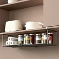 thumbnail image 1 of Hanging Kitchen Organizer,Expandable Wall Mount Storage Rack with Hooks,Multi-Layer Spice Shelf for Cabinet Door Pantry Bathroom, 1 of 7