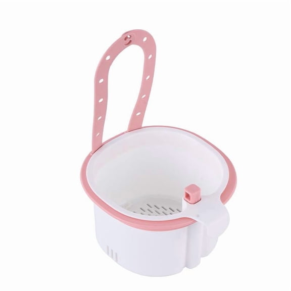 Hanging Kitchen Sink Strainer Basket with Press to Dump Bottom, Adjustable Faucet Drain Basket for Food Scraps, Noodles and Vegetables