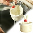 thumbnail image 1 of Hanging Kitchen Sink Strainer, Kitchen Rabbit Sink Filter Basket, Anti-Clog Food Waste Catcher for Sink, Multifunctional Strainer Basket for Vegetables Beige 2.95x1.96 In (1Pcs), 1 of 4
