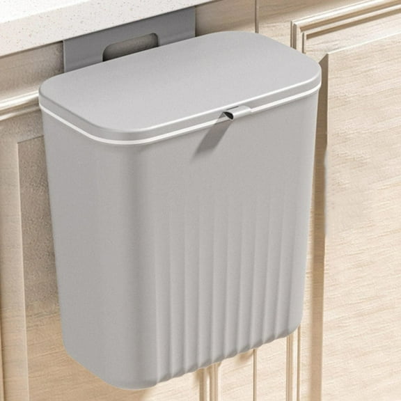 Hanging Kitchen Trash Can with Lid, Double Door Lid Design, Kitchen Trash Can, Storage Bin That Hangs On Kitchen Cabinet Door, Hanging Compost Bin On Door