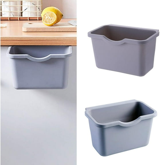 Hanging Kitchen Trash CanRecycle Kitchen Waste Bin, 3 Pack Multipurpose Little Plastic Garbage Bowl Kitchen Bathroom Trash Can Cabinet Compost Bin for Office Home Drawers Storage Organize, Grey