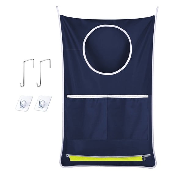Hanging Laundry Basket Bag, Hanging Laundry Hamper with 2 Strong Hooks for Dirty clothes Door Hanging Bag, Best Choice for Holding Dirty Clothes and Saving Space, Lrage Size 28.7 X 19.7 inch, Blue