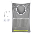 thumbnail image 1 of Hanging Laundry Basket Bag, Hanging Laundry Hamper with 2 Strong Hooks for Dirty clothes Door Hanging Bag, Best Choice for Holding Dirty Clothes and Saving Space, Lrage Size 28.7 X 19.7 inch, Gray, 1 of 8