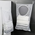 Hanging Laundry Basket Bag With Free Adjustable Zipper 2 Suction Cup