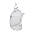 thumbnail image 1 of Hanging Laundry Basket with Hook, Breathable Mesh Hamper for Clothes Towels, Foldable Storage for Bathroom Gray 16", 1 of 6