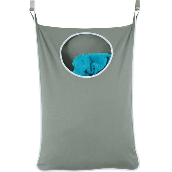 Hanging Laundry Hamper Bag Hanging Bag for Laundry Over The Door Laundry Hamper Hanging Laundry Basket(With 2 Stainless Steel Hooks and 2 Suction Cup Hooks)
