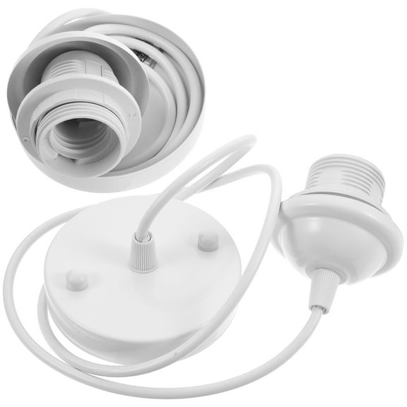 OHOIOLLA E27 Base Canopy PVC Rotatable Bulb Socket Rustic Style 2Pcs 11.8X3.9X3.9In