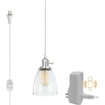 Hanging Light with Plug in 15Ft Dimmer Switch Cord,Vintage Glass Shade