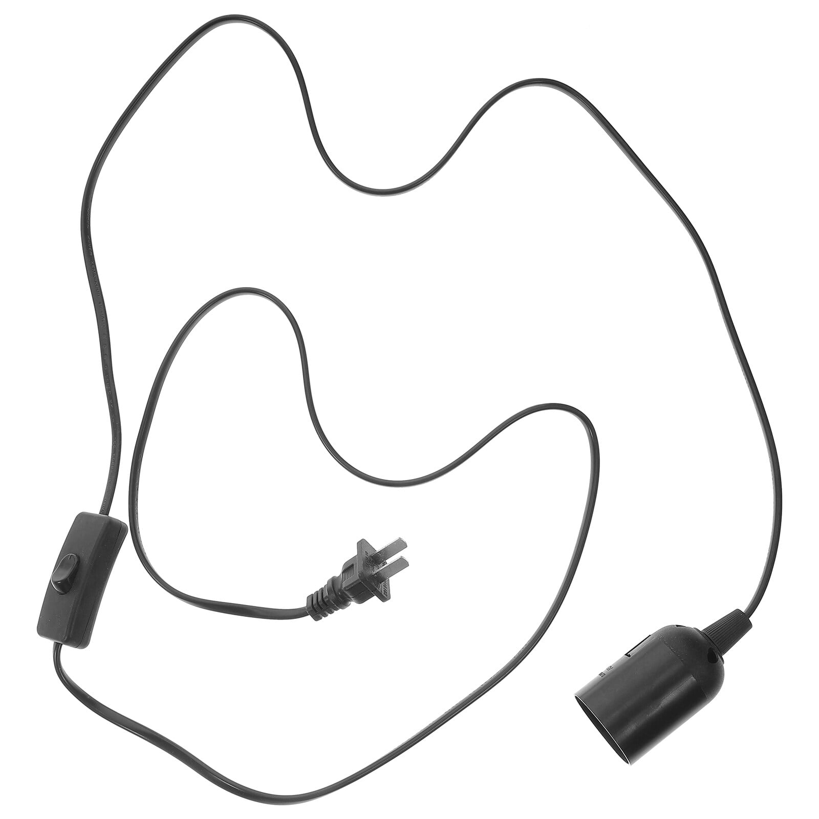Hanging Light Socket with Cord, Black E26 Extension Cord with ON Off ...