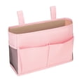 thumbnail image 1 of Hanging Linen Bedside Caddy Organizer, Large Capacity Bedside Storage with Pockets for Dorm, Hospital Bed & Home Bedroom Use(Pink,Regular), 1 of 4