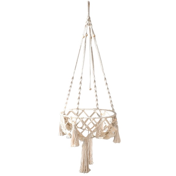 Hanging Macrame Cat Hammock, Boho Kitty Swing Bed for Cats & Small Dogs, Wall or Ceiling Mount