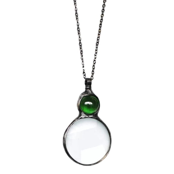 Hanging Magnifying Glass Necklace Magnifier Pendant Necklace Decorative Monocle Necklace for Book Newspapers Reading Exploring Mothers‘ Day X3C2