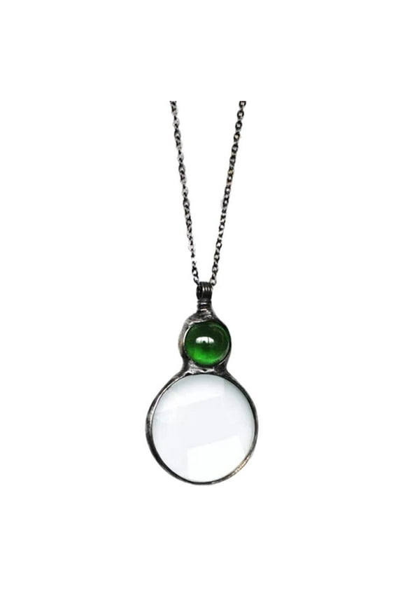 Hanging Magnifying Glass Necklace Magnifier Pendant Necklace Decorative Monocle Necklace for Book Newspapers Reading Exploring Mothers‘ Day X3C2